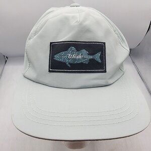 Postfly The Wade Mens Light Gray Adjustable Hat Cap Fish Patch Fishing Outdoors